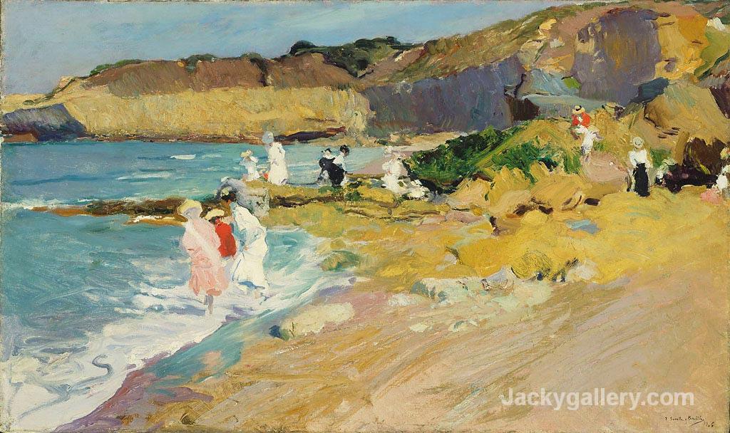 Rocks and the Lighthouse, Biarritz by Joaquin Sorolla y Bastida paintings reproduction